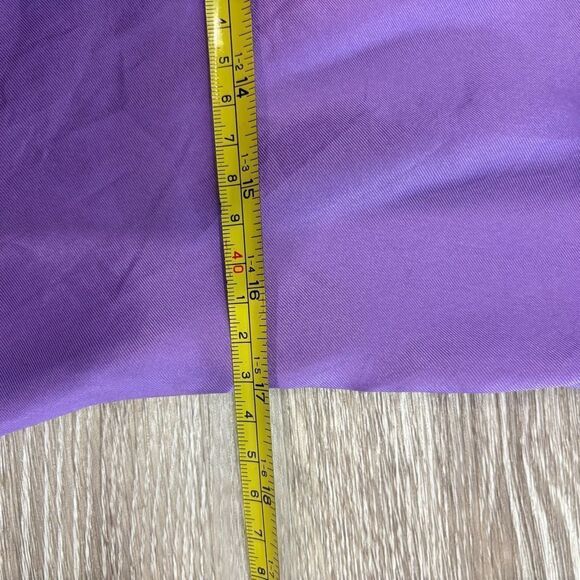 Jones NY Silk Satin Purple Bow Flutter Silk Blouse Fall Long-Sleeved sz 4 - Picture 11 of 13